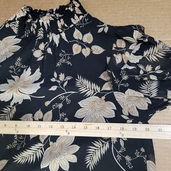 Sanctuary Women's Bold Popover Blouse Top Night Ivy SZ S Black Cream - Picture 6 of 12